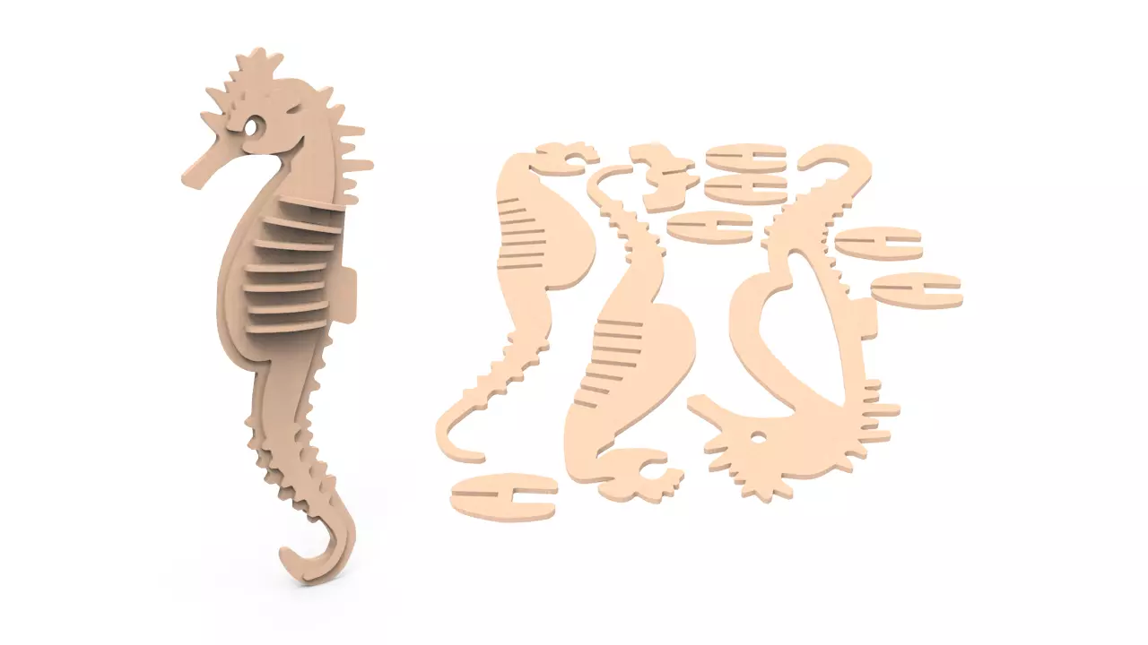 Sea horse KIT 3D print model_0