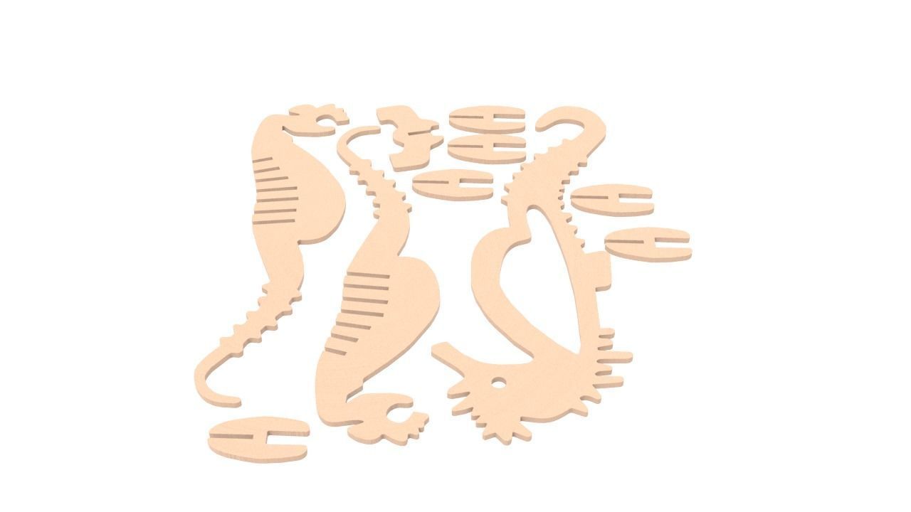 Sea horse KIT 3D print model_5