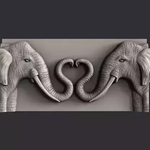 3d STL models for CNC router love elephant