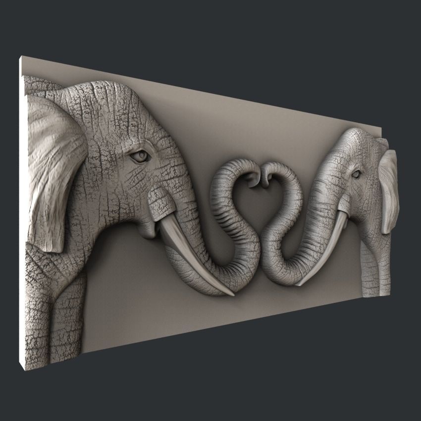 3d STL models for CNC router love elephant 3D model_1