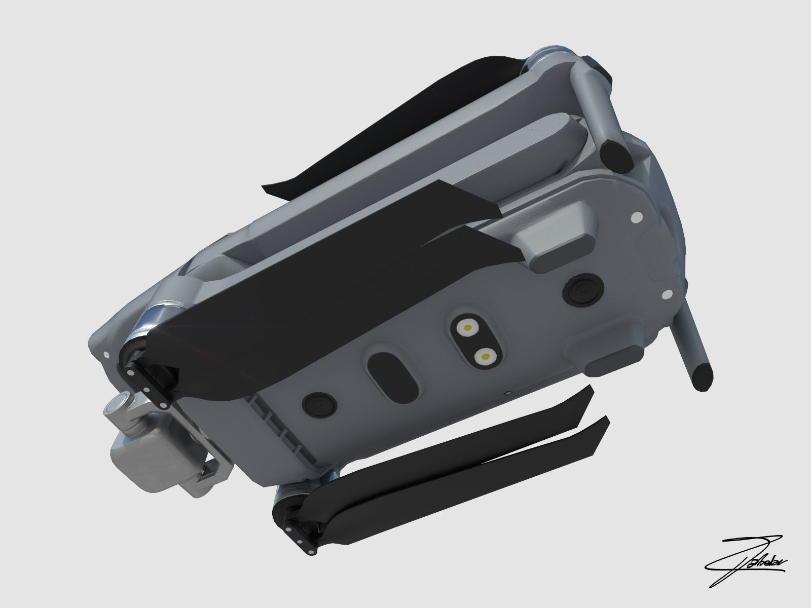 DJI Mavic 2 Low-poly 3D model_15