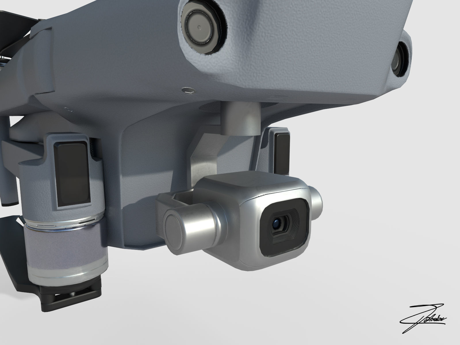 DJI Mavic 2 Low-poly 3D model_17