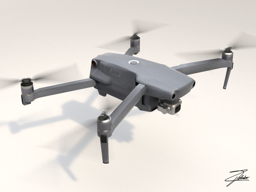 DJI Mavic 2 Low-poly 3D model_1