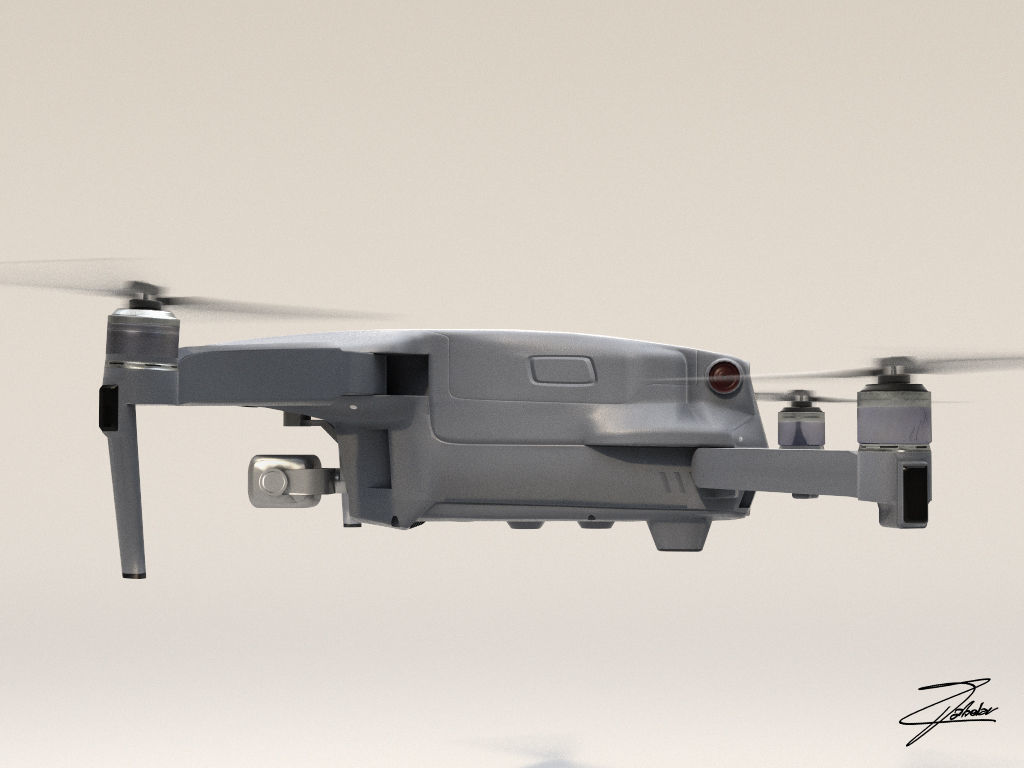 DJI Mavic 2 Low-poly 3D model_5