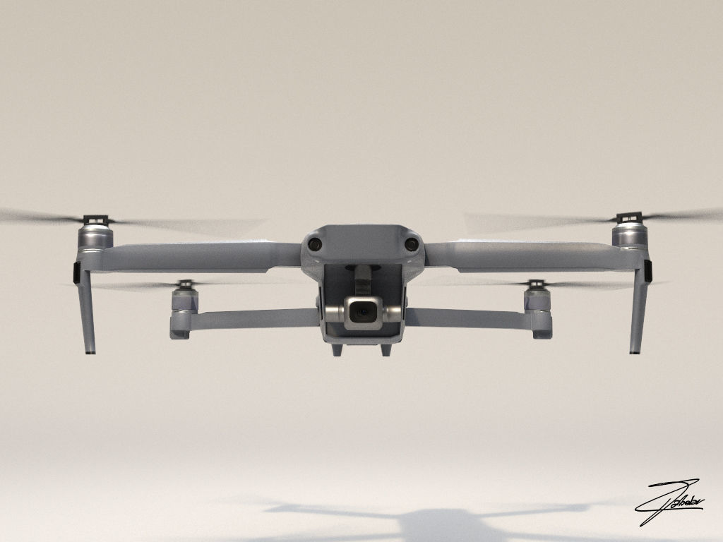 DJI Mavic 2 Low-poly 3D model_4