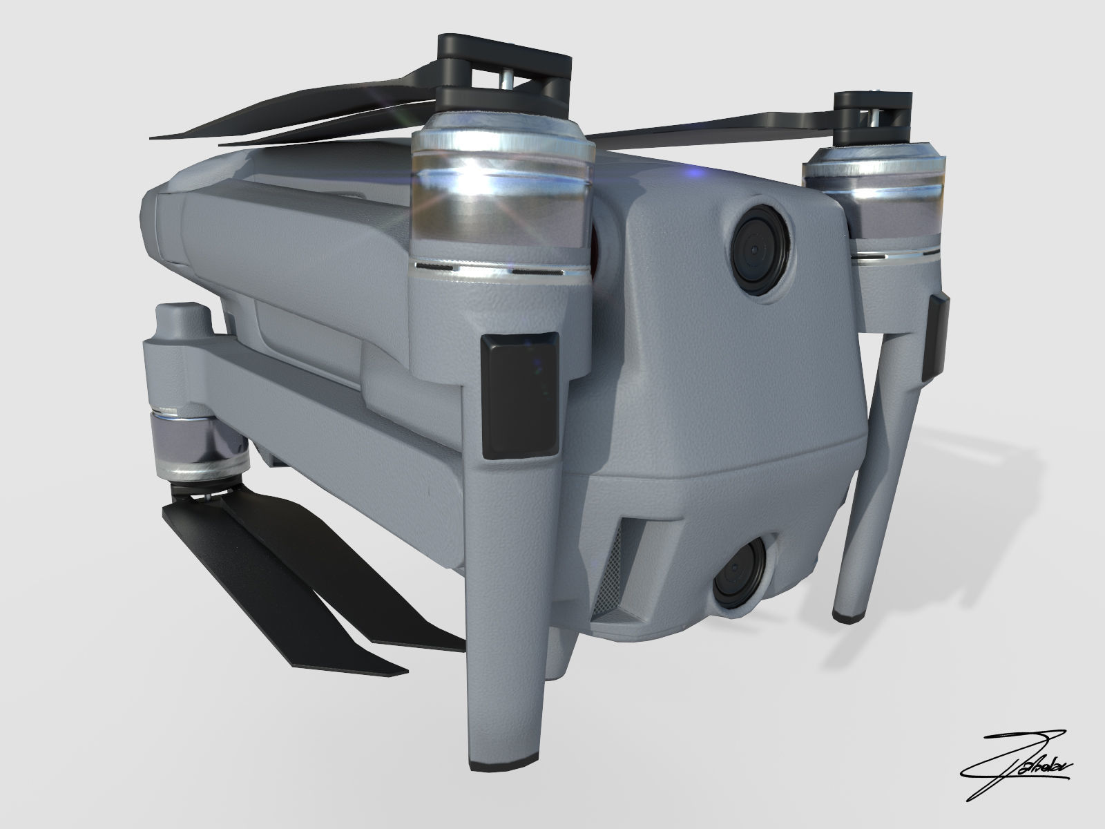 DJI Mavic 2 Low-poly 3D model_16