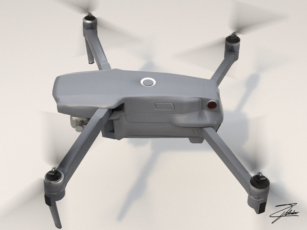 DJI Mavic 2 Low-poly 3D model_6