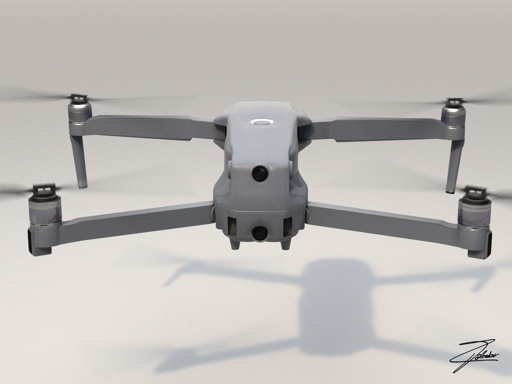 DJI Mavic 2 Low-poly 3D model_7