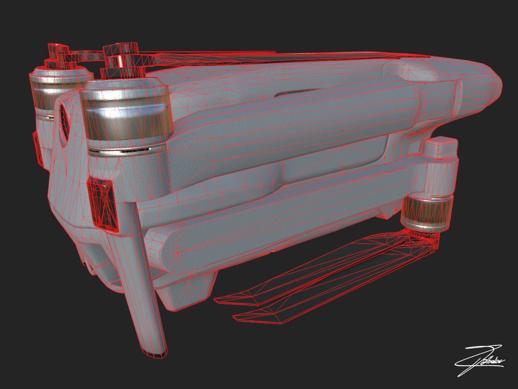 DJI Mavic 2 Low-poly 3D model_19