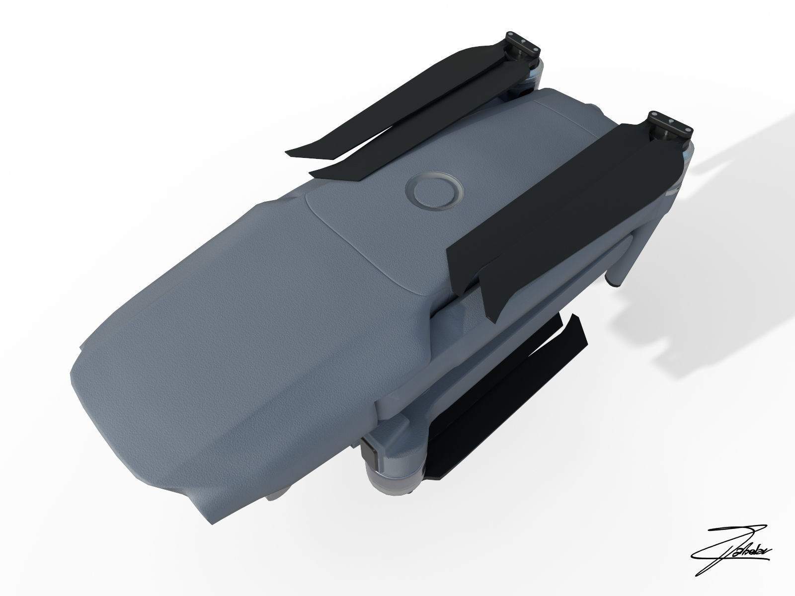 DJI Mavic 2 Low-poly 3D model_13