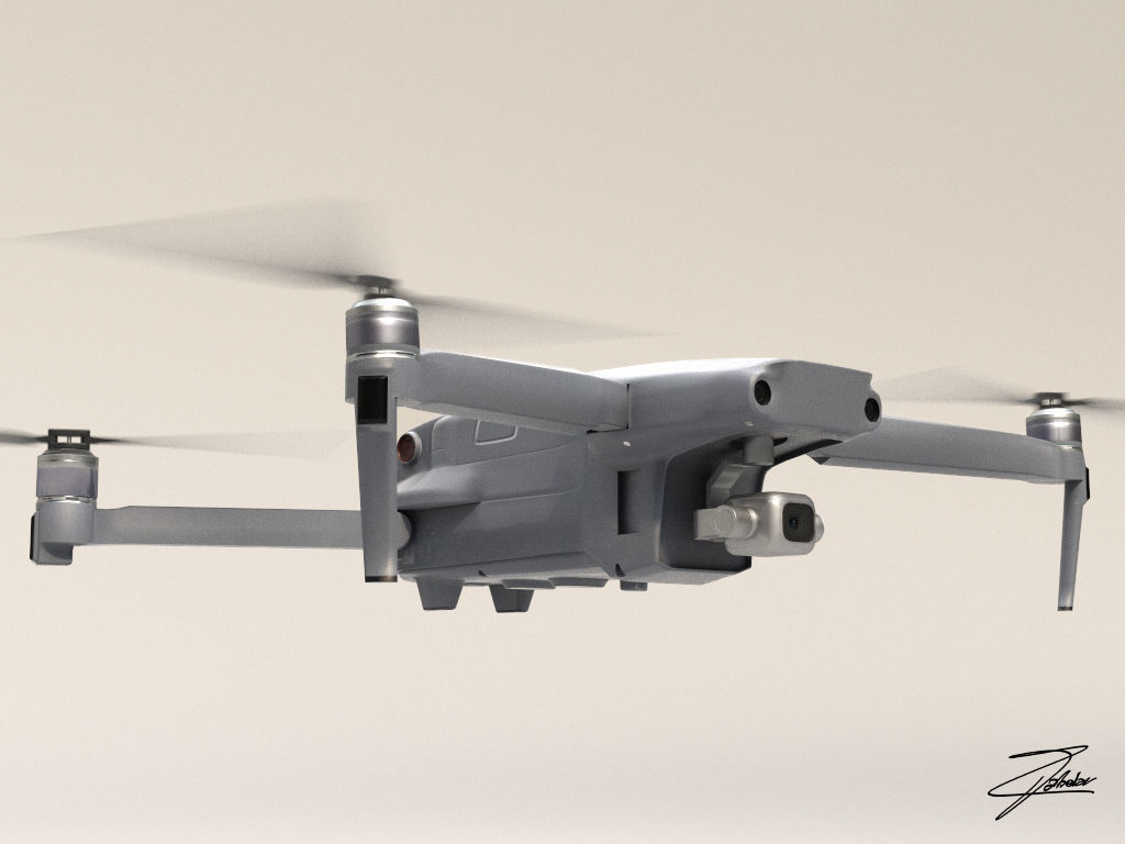 DJI Mavic 2 Low-poly 3D model_3