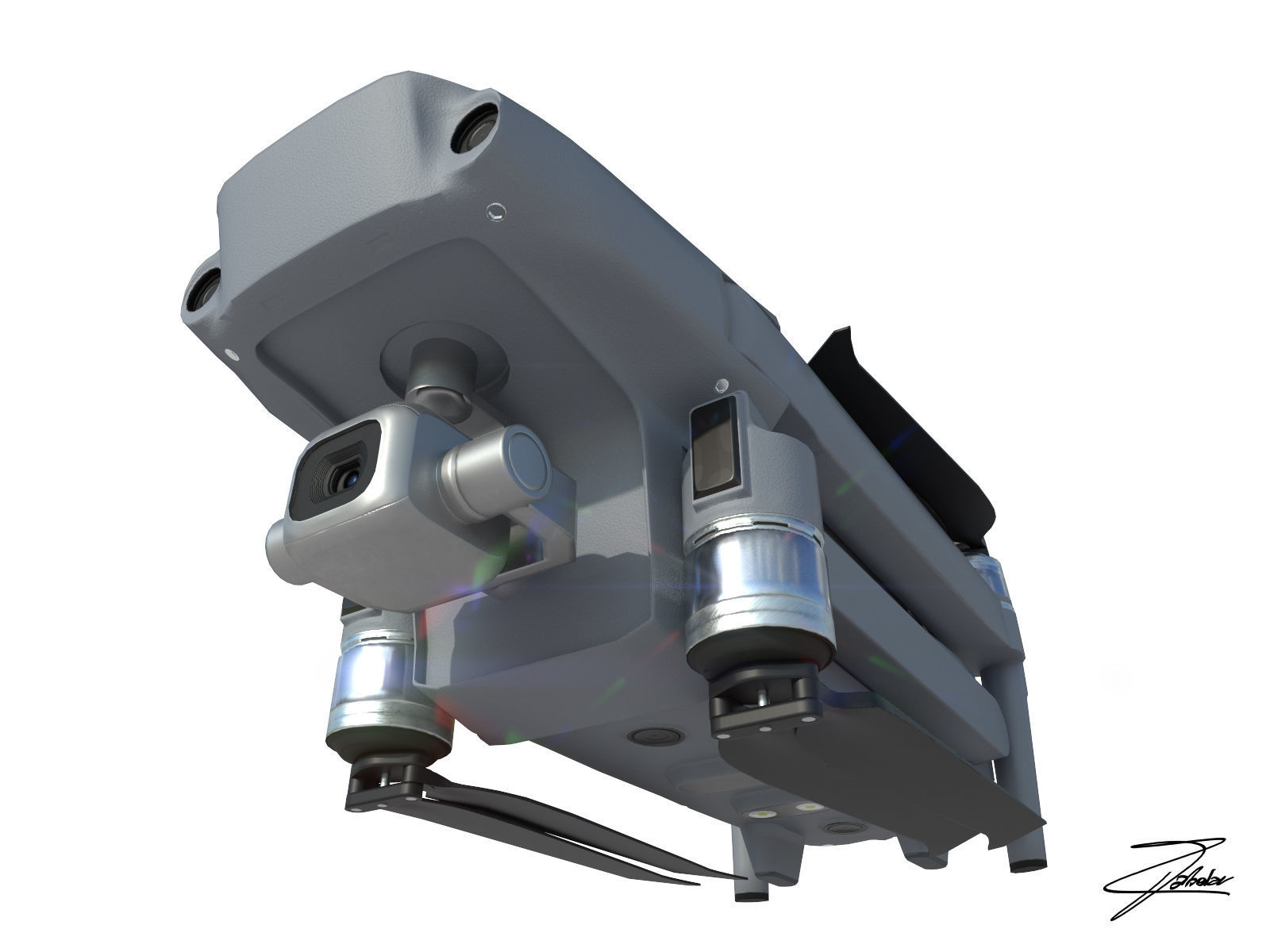 DJI Mavic 2 Low-poly 3D model_14