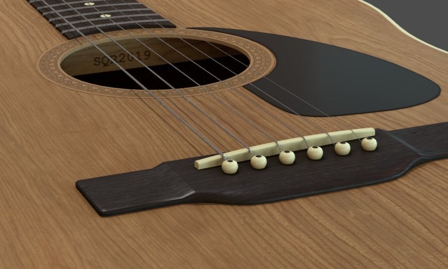 Acoustic Guitar 3D model_10