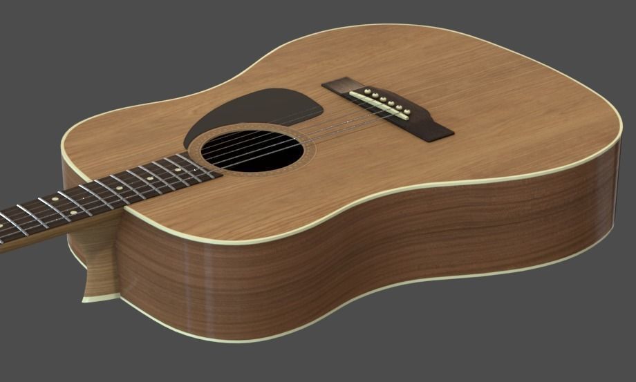 Acoustic Guitar 3D model_3