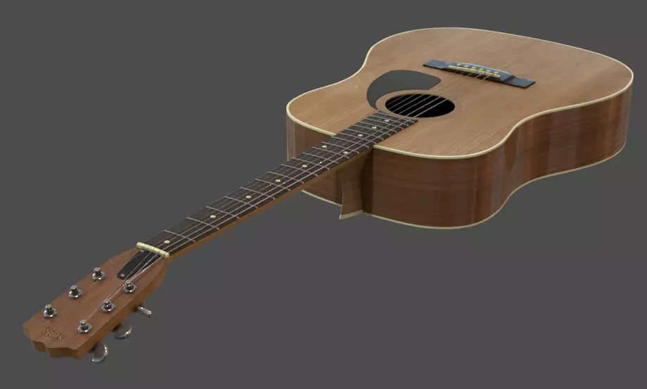 Acoustic Guitar 3D model_0