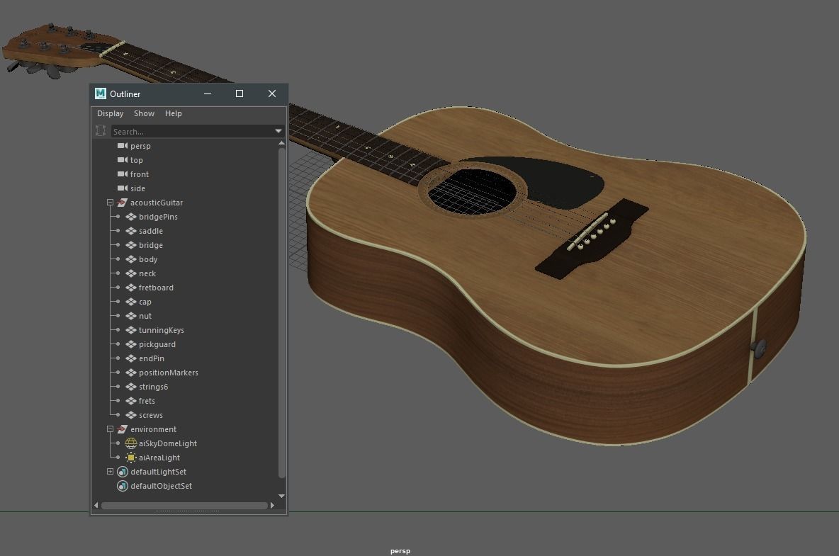 Acoustic Guitar 3D model_13
