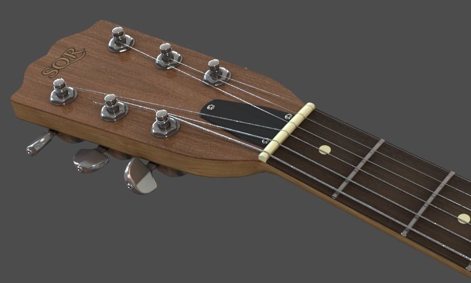 Acoustic Guitar 3D model_2