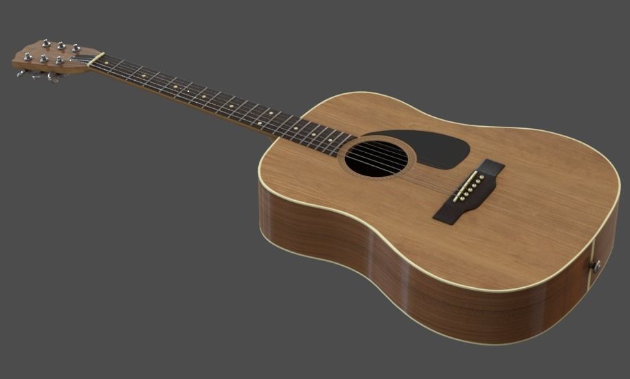 Acoustic Guitar 3D model_1