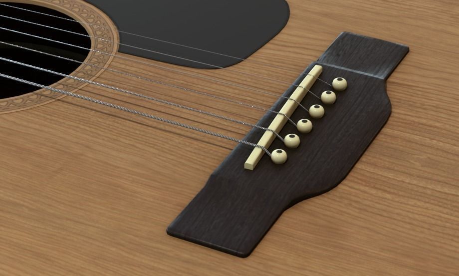 Acoustic Guitar 3D model_4