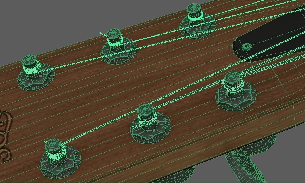 Acoustic Guitar 3D model_16