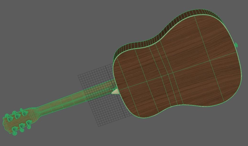 Acoustic Guitar 3D model_14
