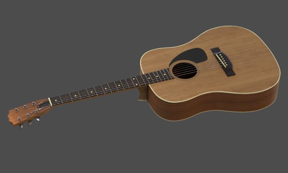 Acoustic Guitar 3D model_9