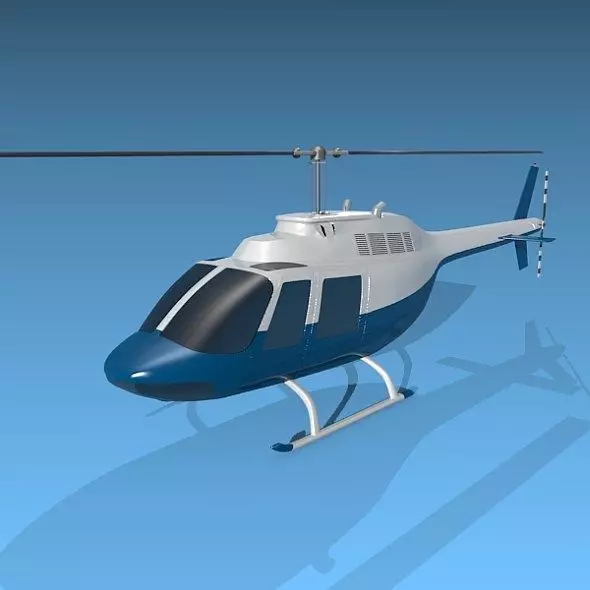 Bell 206b civilian helicopter 3D model