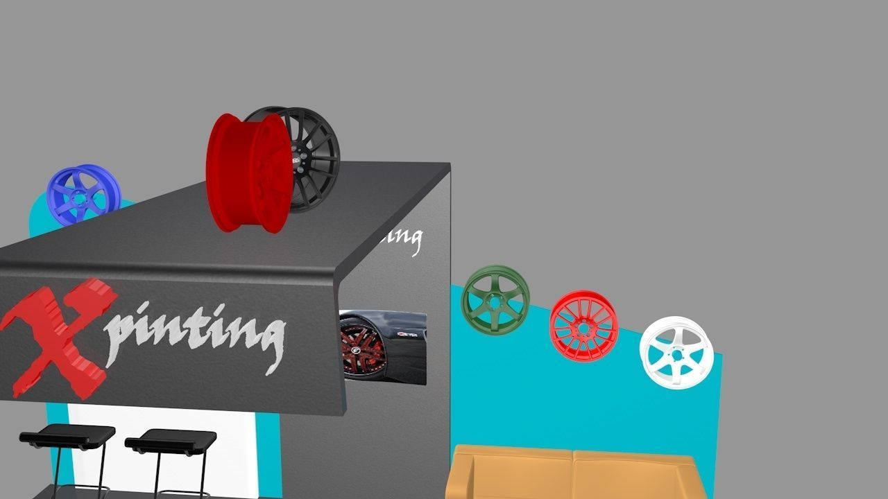 Exhibition booth 3D model_4