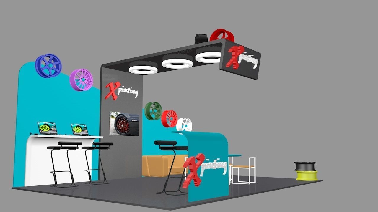 Exhibition booth 3D model_2