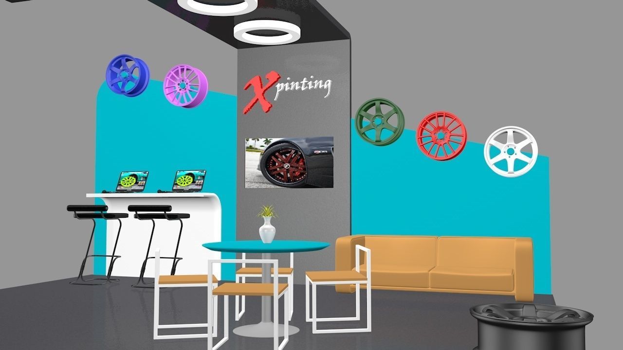 Exhibition booth 3D model_3