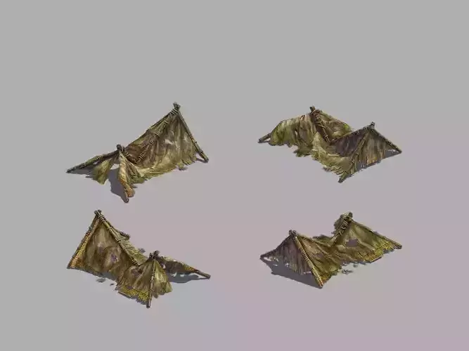 gAME Destruction - Military Camp Tent 02 3D model