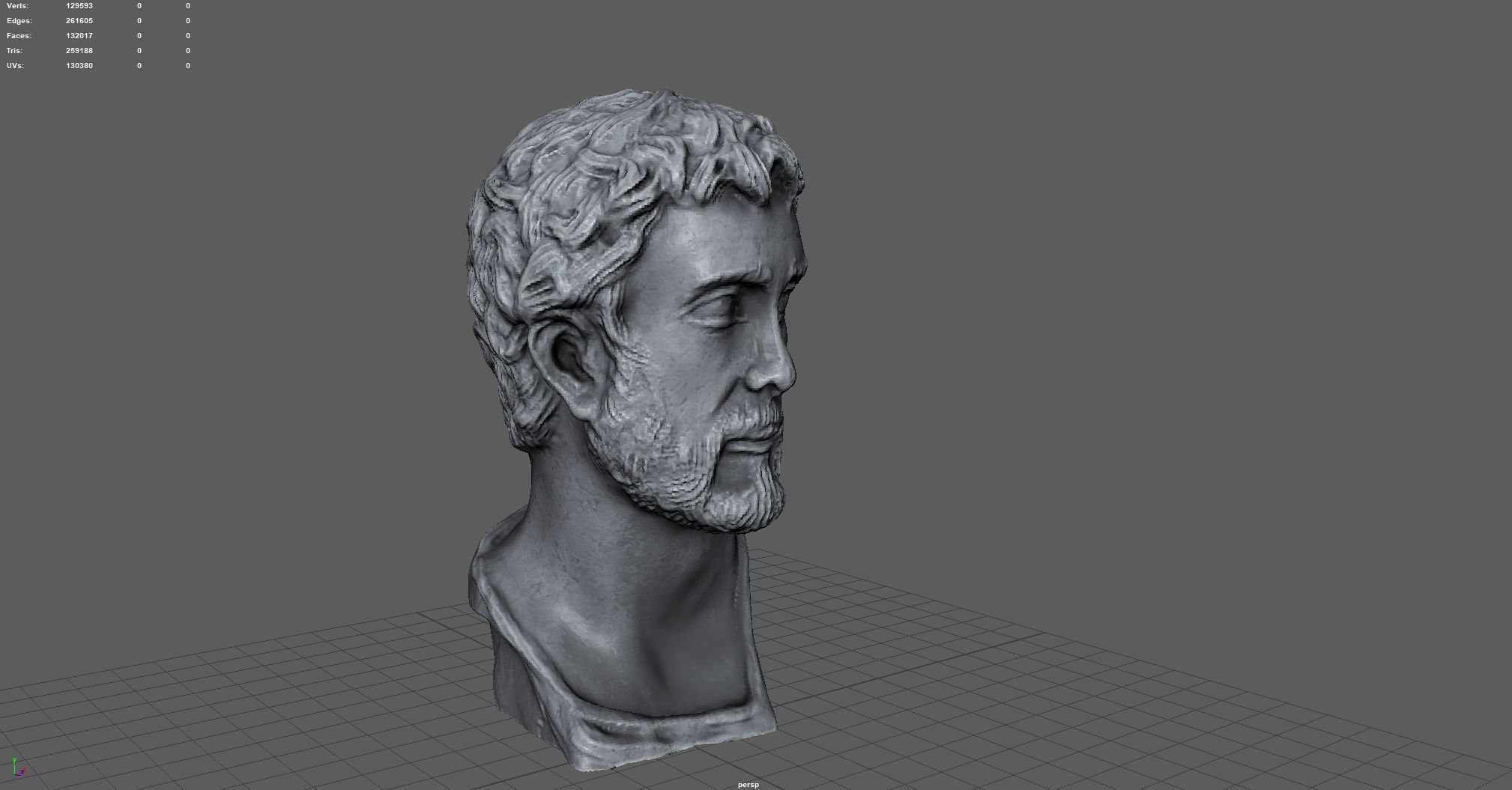 Antonio Pio Bust Low-poly 3D model_7