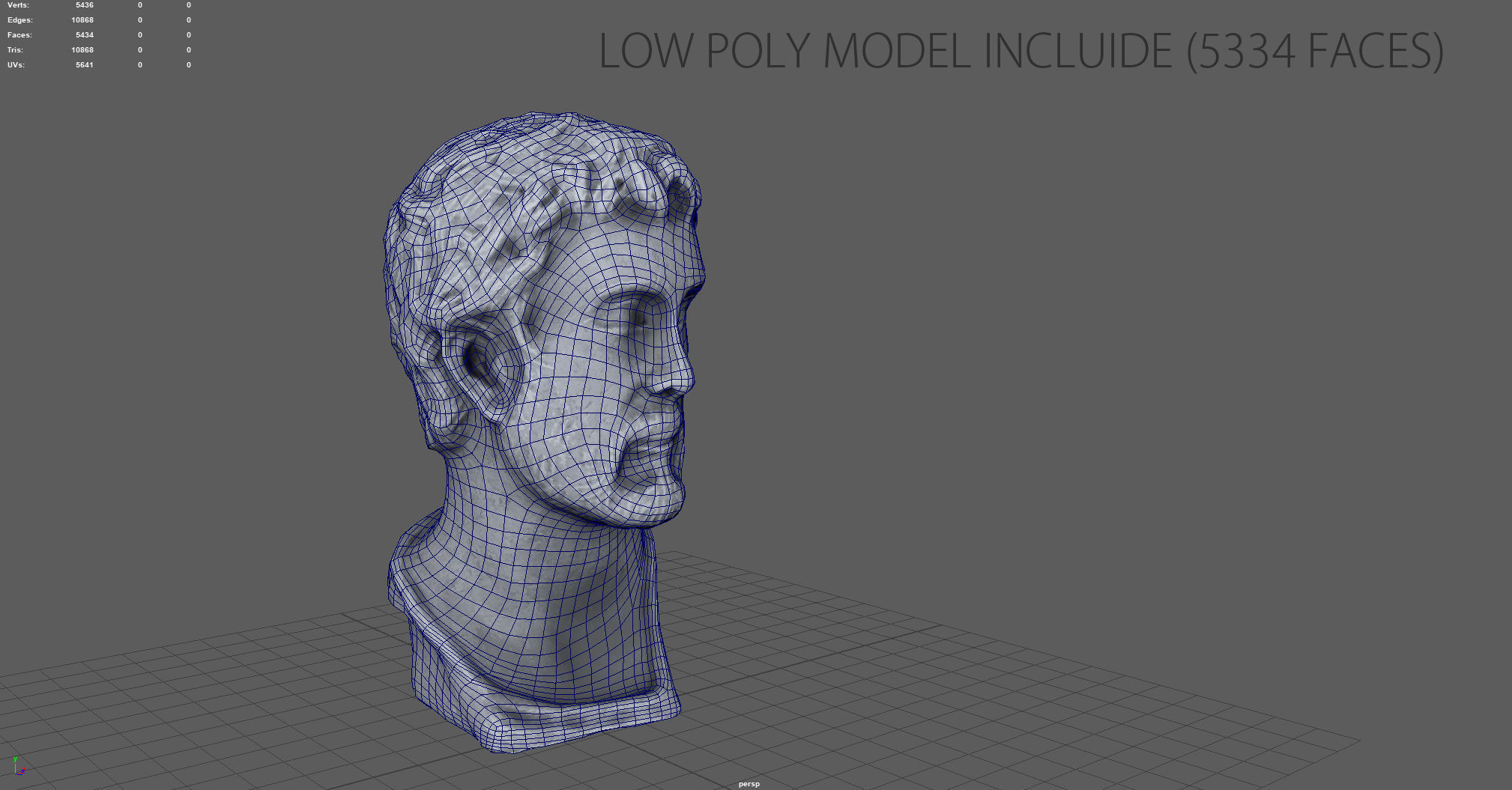 Antonio Pio Bust Low-poly 3D model_5