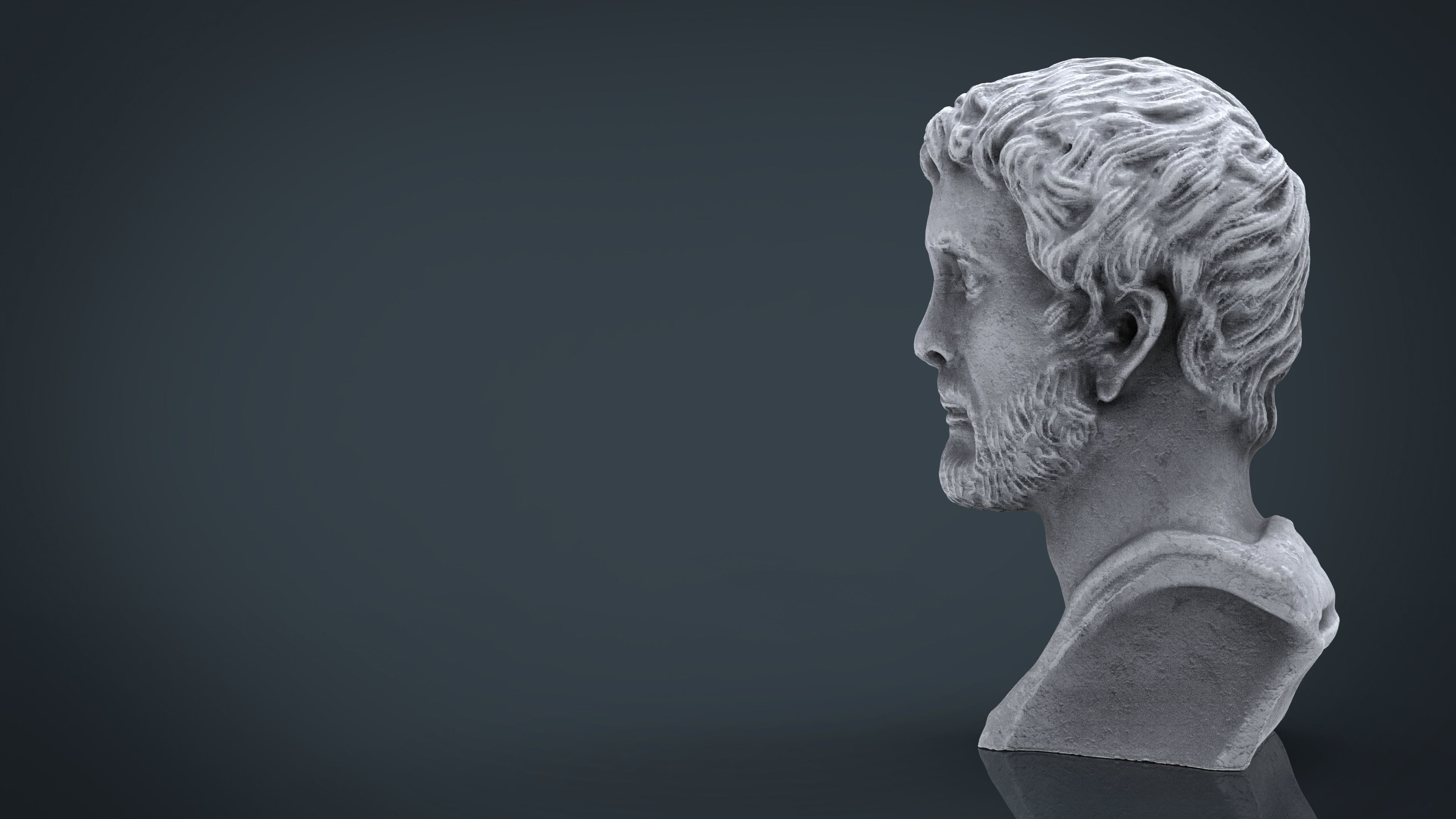 Antonio Pio Bust Low-poly 3D model_3