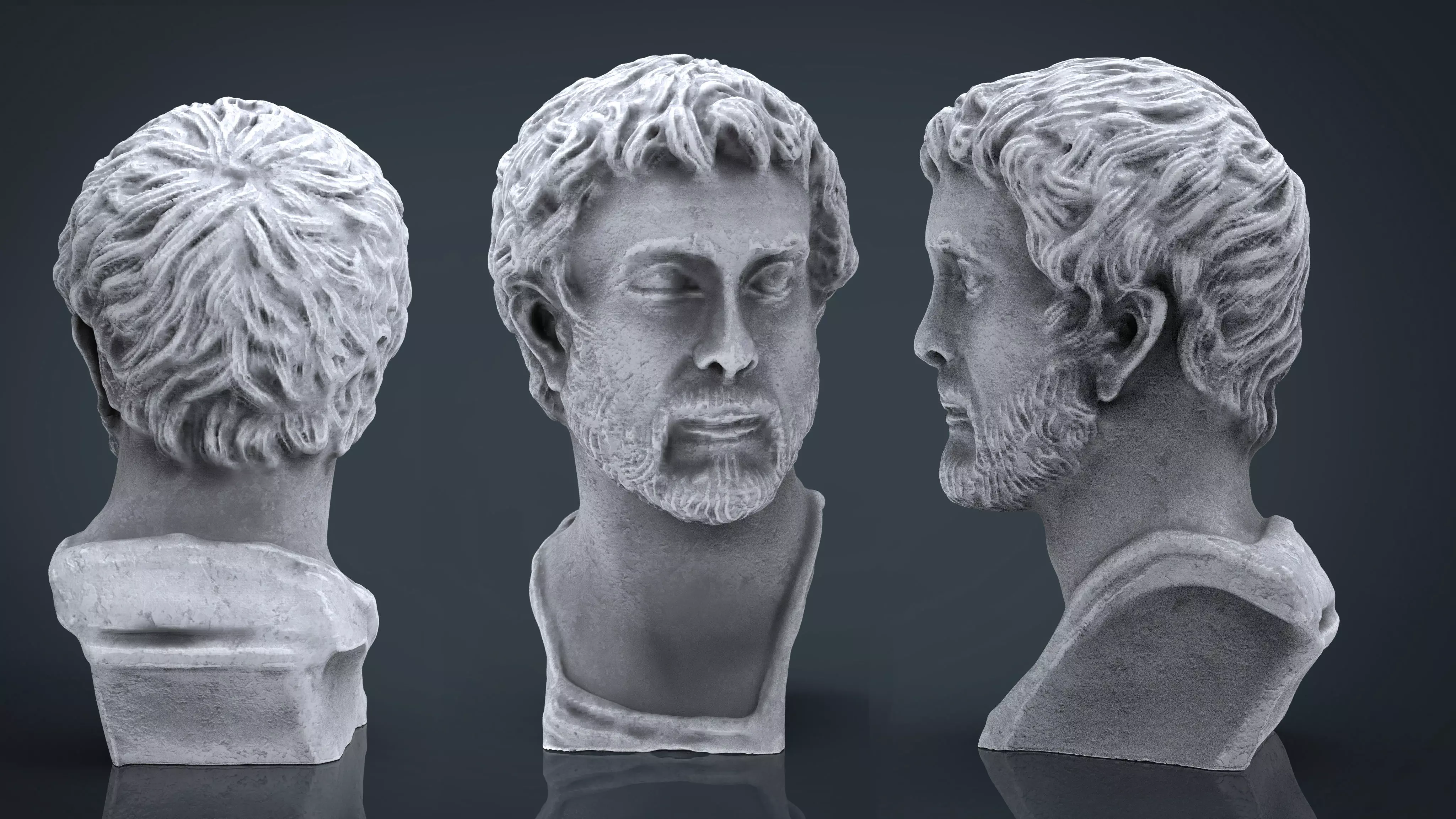 Antonio Pio Bust Low-poly 3D model_0