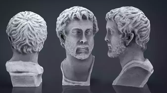 Antonio Pio Bust Low-poly 3D model Antonio Pio Bust Low-poly 3D model