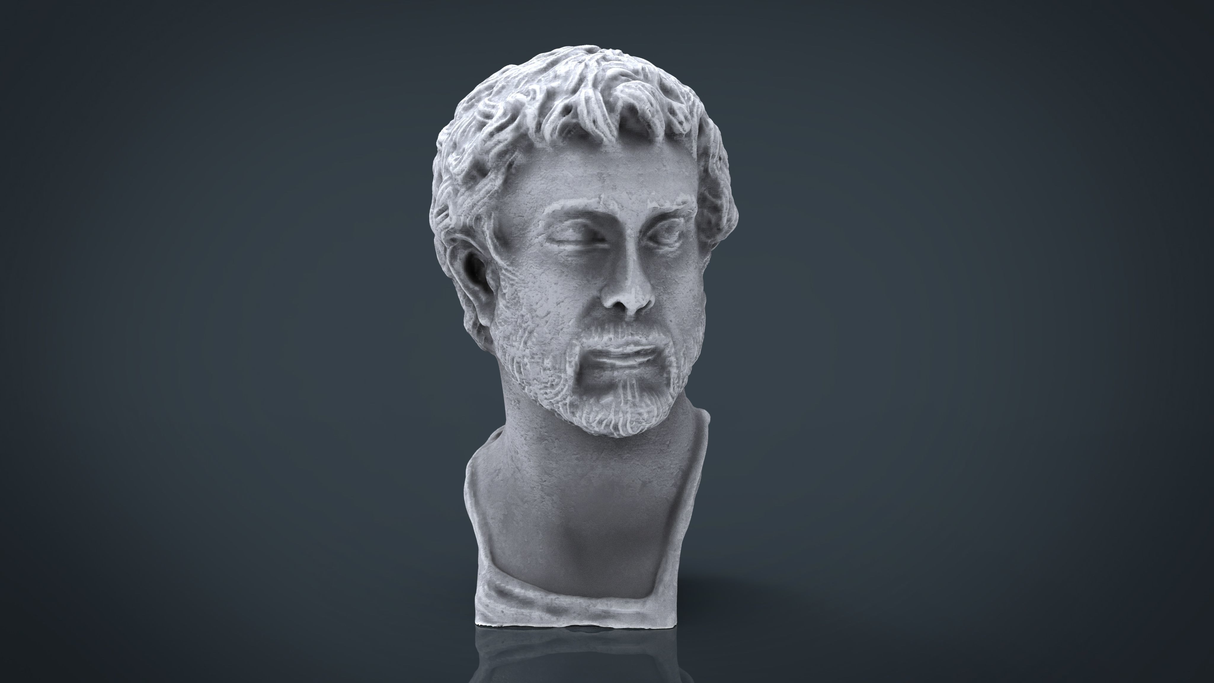 Antonio Pio Bust Low-poly 3D model_2