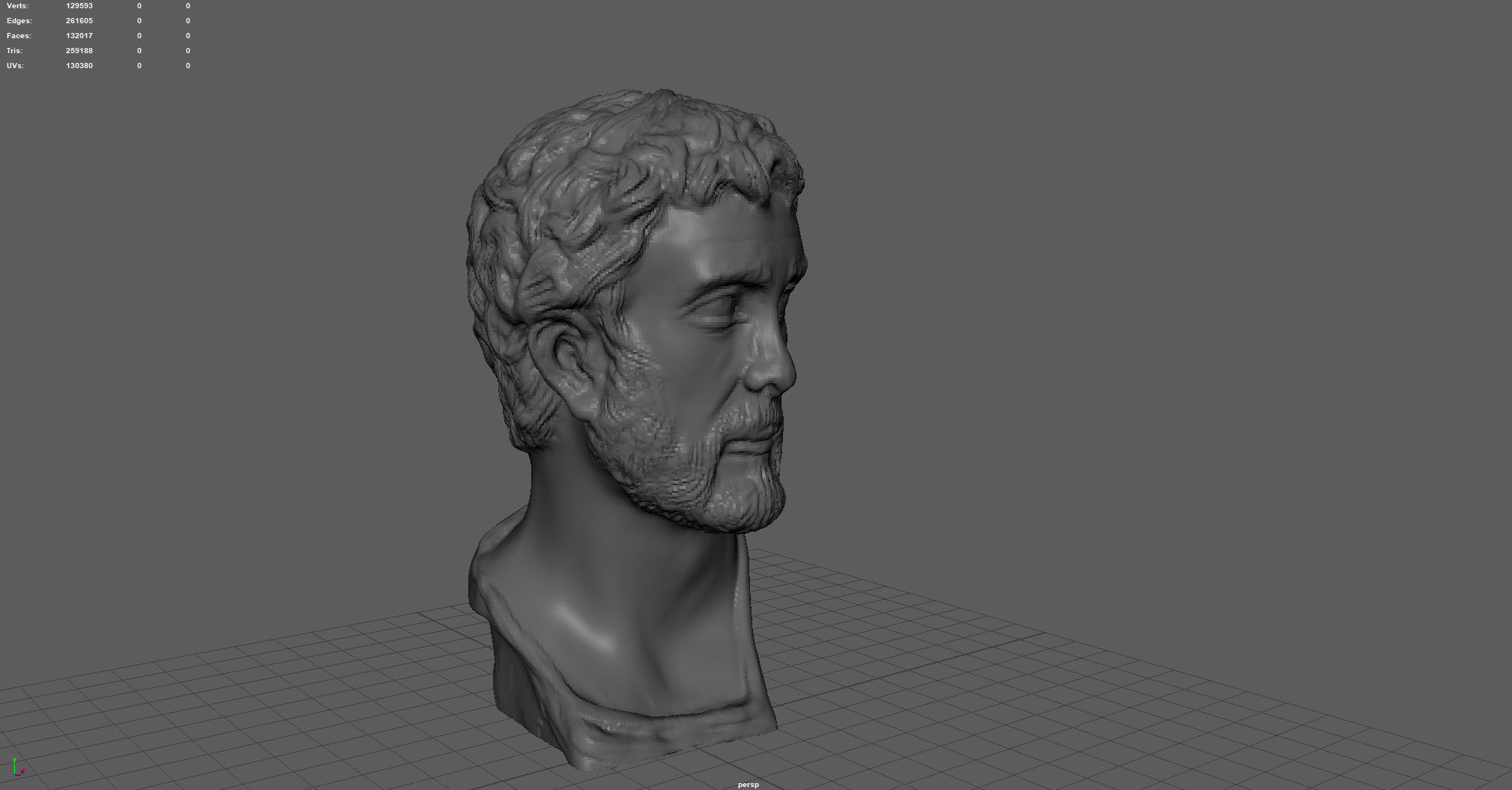 Antonio Pio Bust Low-poly 3D model_8