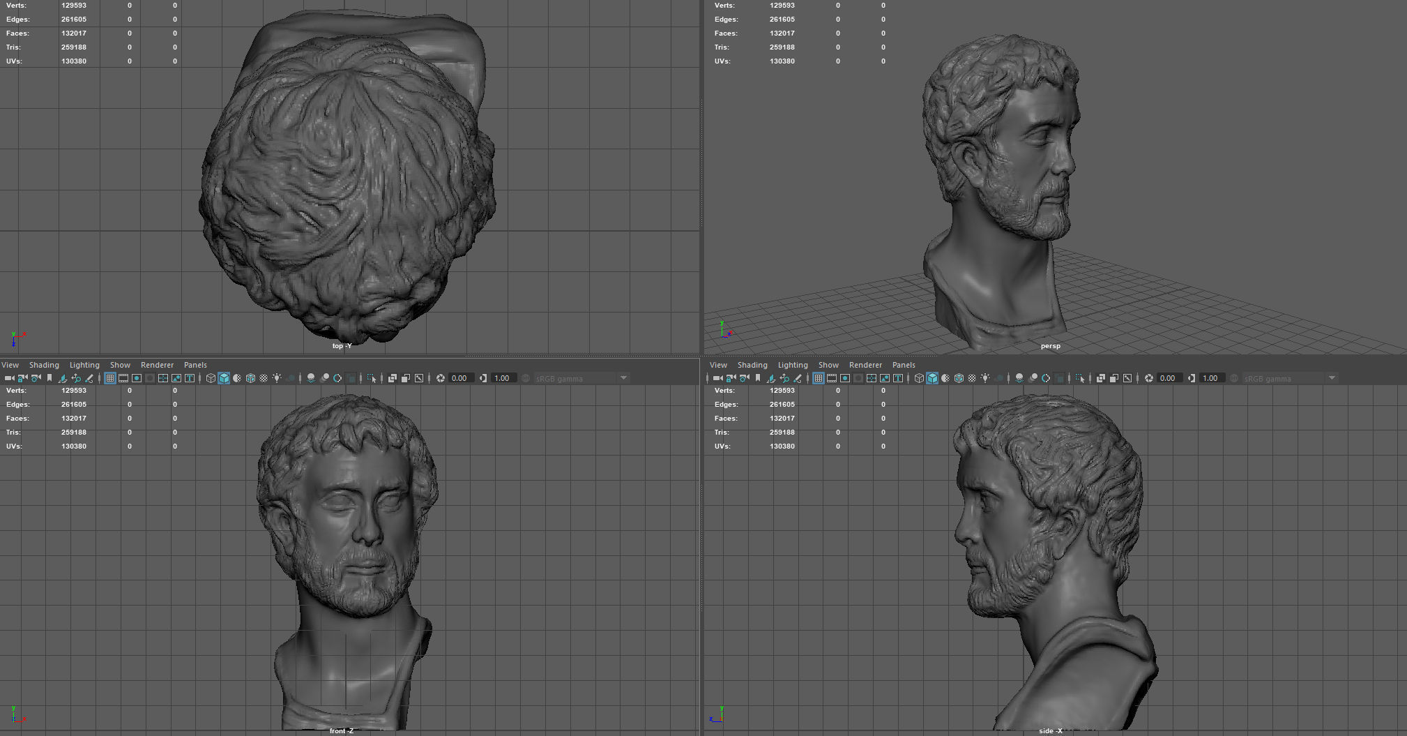 Antonio Pio Bust Low-poly 3D model_11