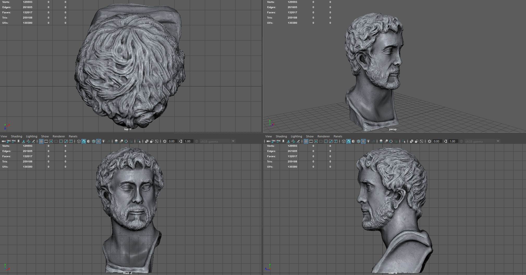 Antonio Pio Bust Low-poly 3D model_10