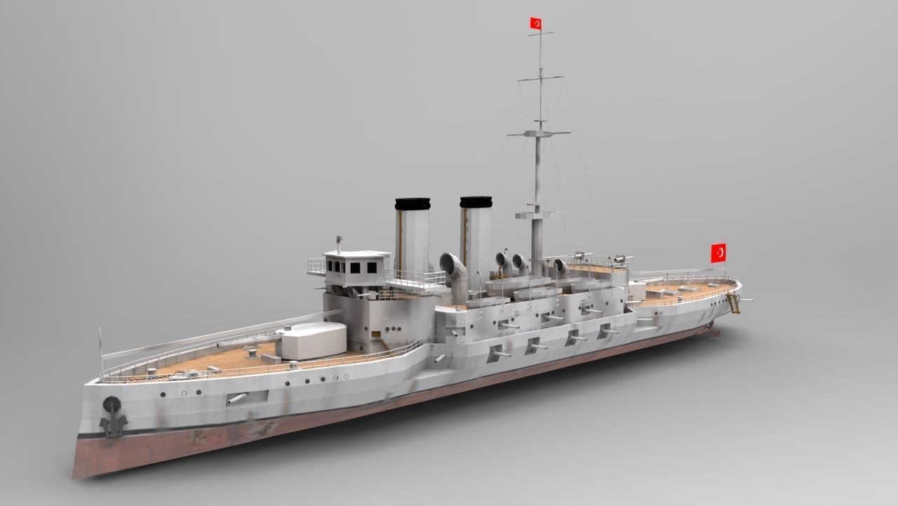 Ottoman Battleship Mesudiye 3D Model 3D model_3