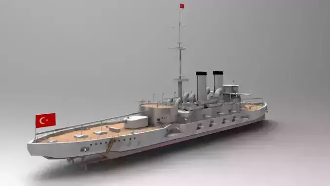 Ottoman Battleship Mesudiye 3D Model