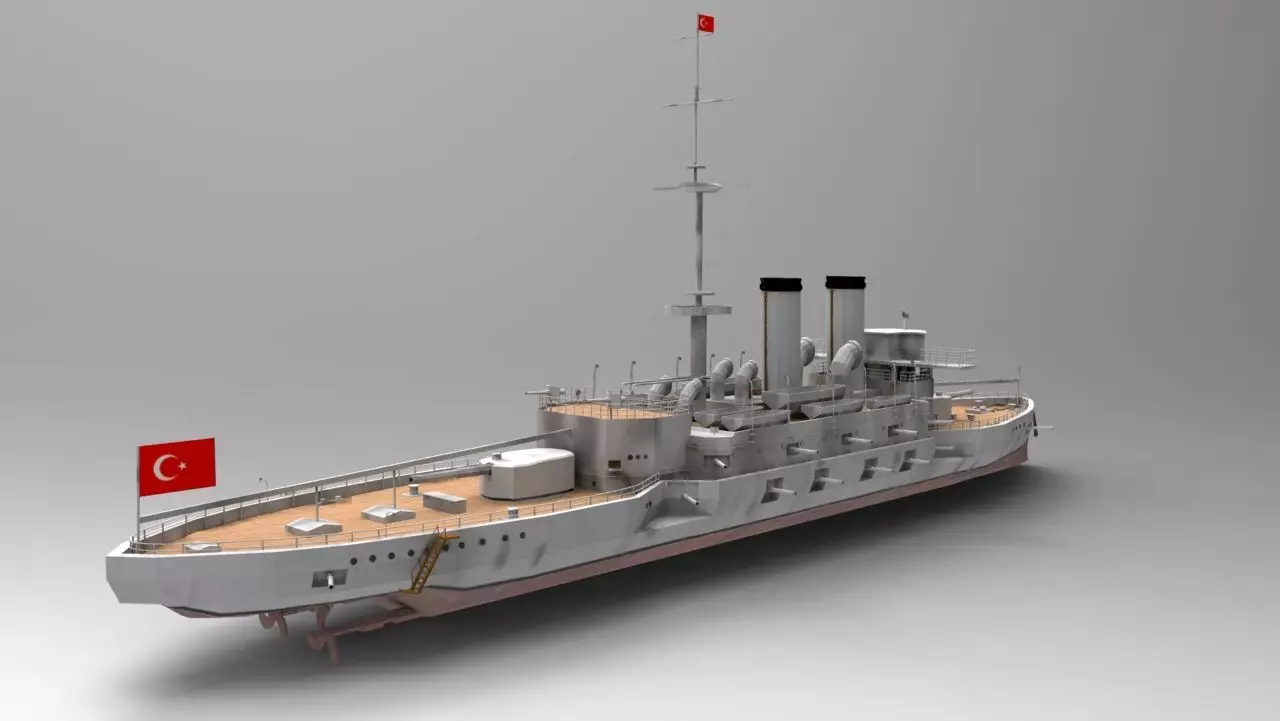 Ottoman Battleship Mesudiye 3D Model 3D model_0