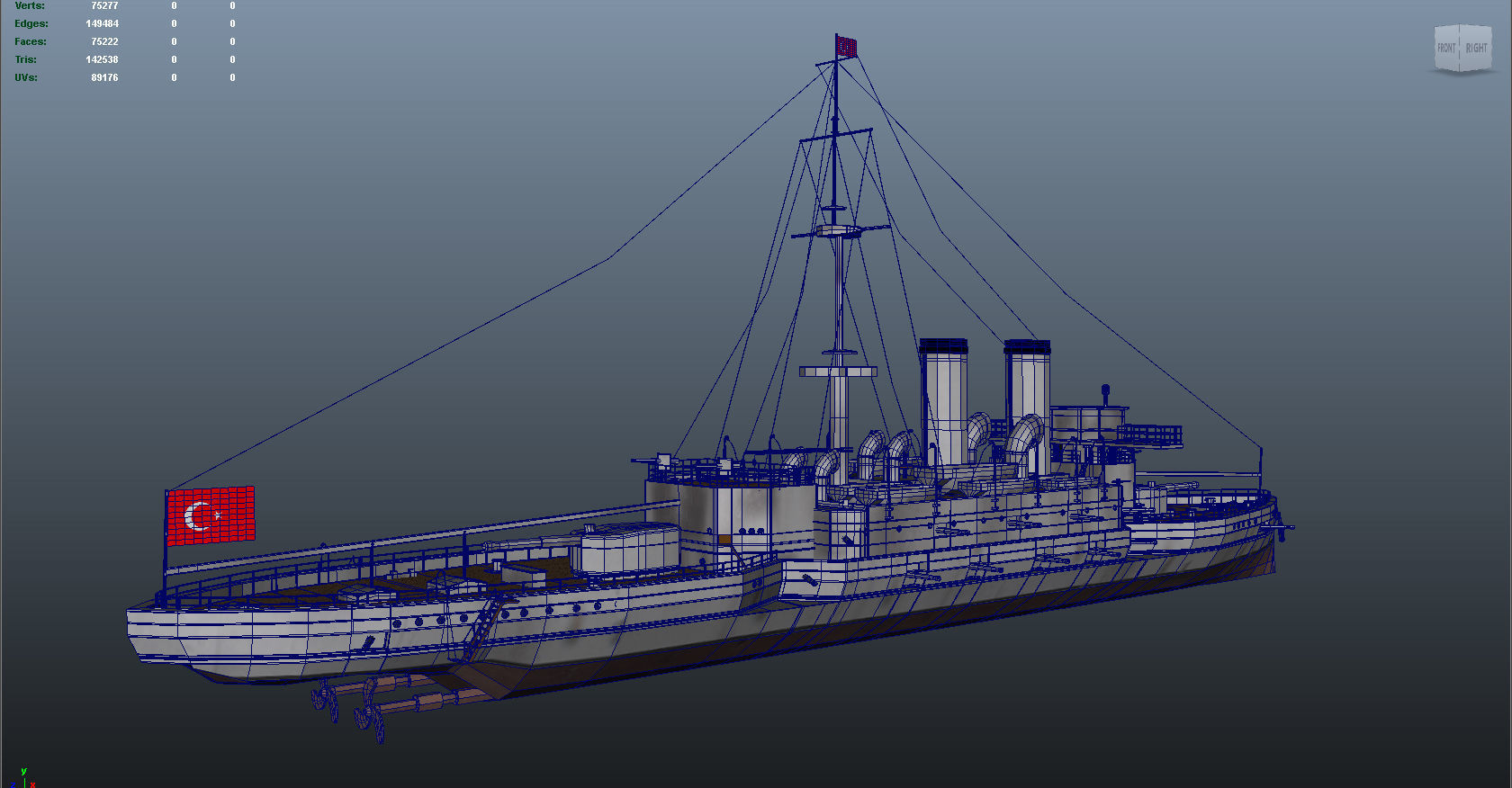 Ottoman Battleship Mesudiye 3D Model 3D model_1