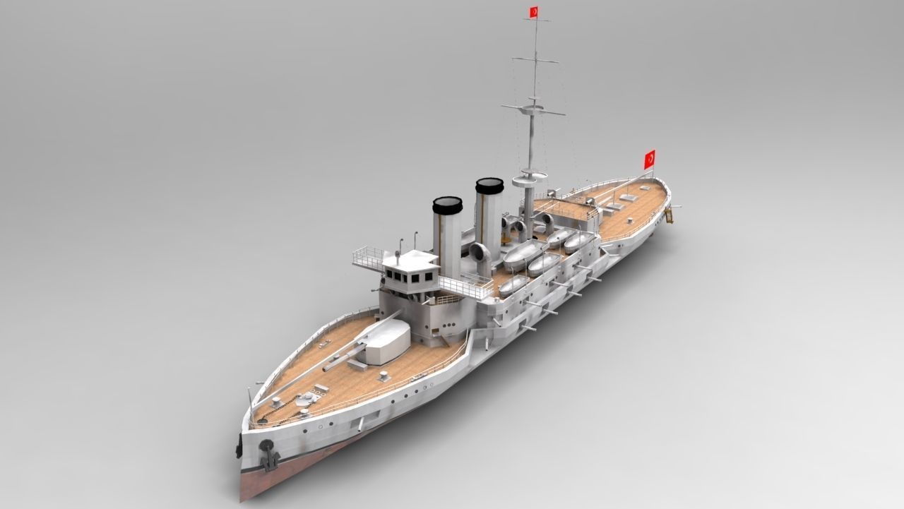 Ottoman Battleship Mesudiye 3D Model 3D model_4