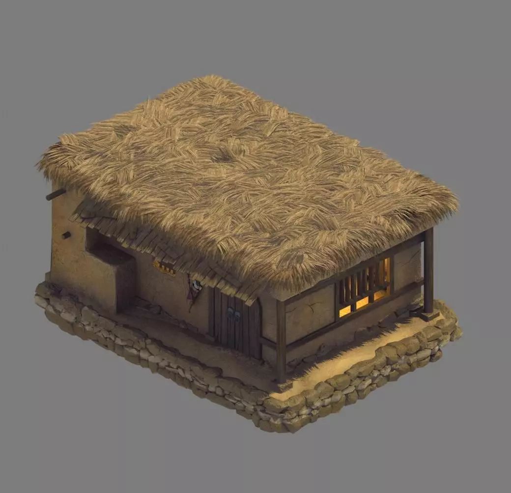 gAME Desert House - House 08 3D model_0