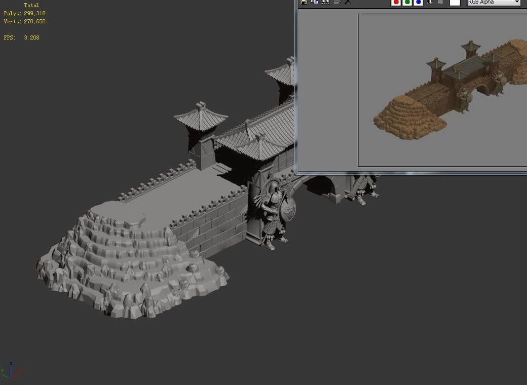Game Mountain - City - Gate 03 3D model_4