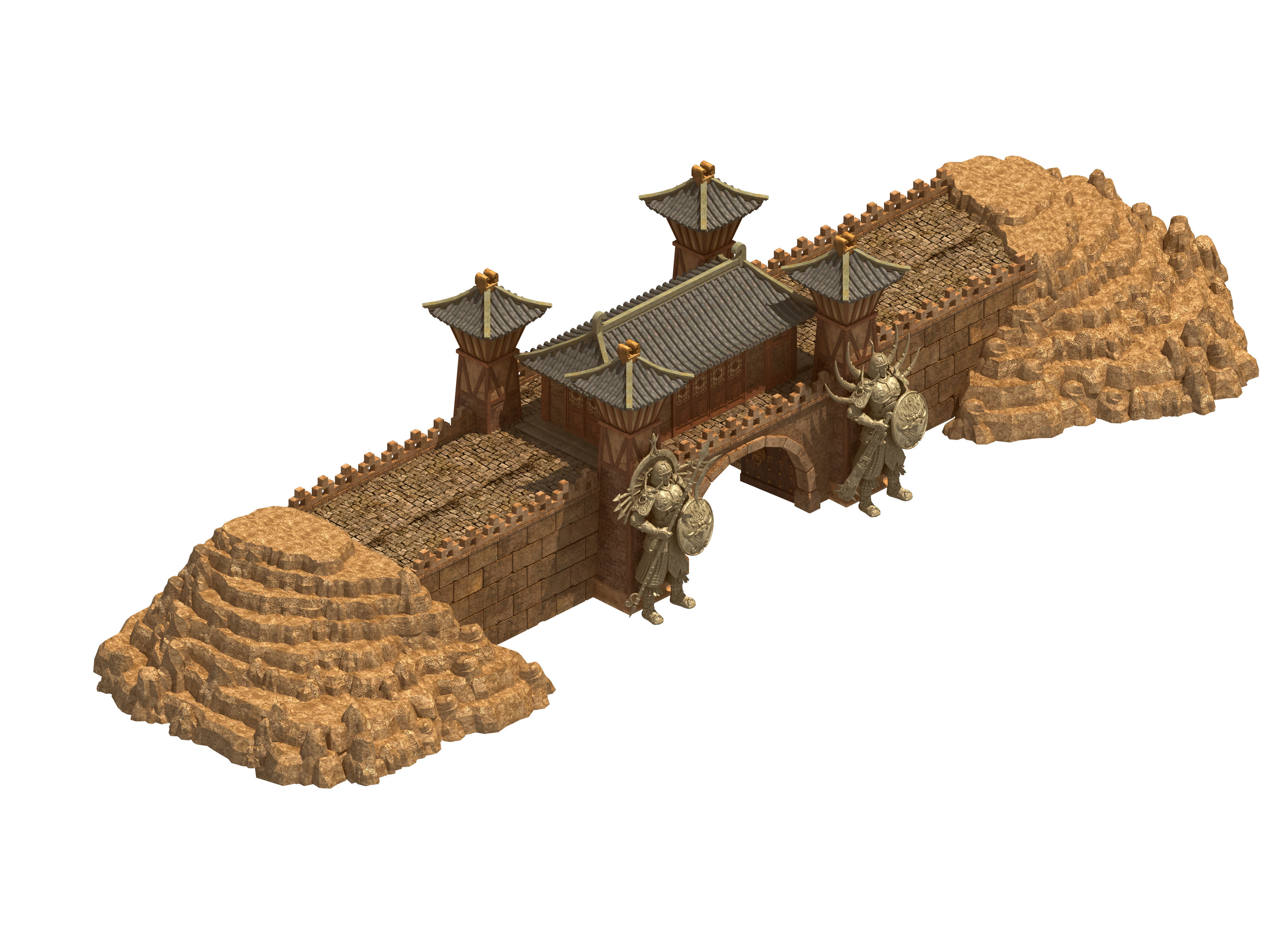Game Mountain - City - Gate 03 3D model_2