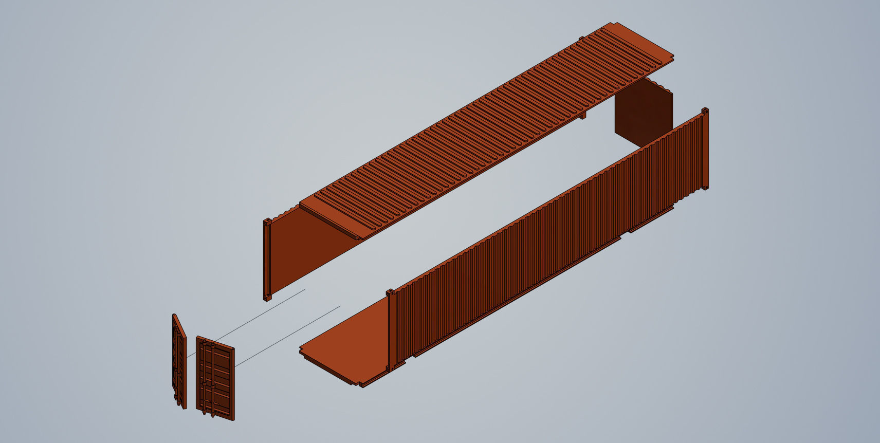 12 Meter Shipping Container Model Kit 3D print model_9