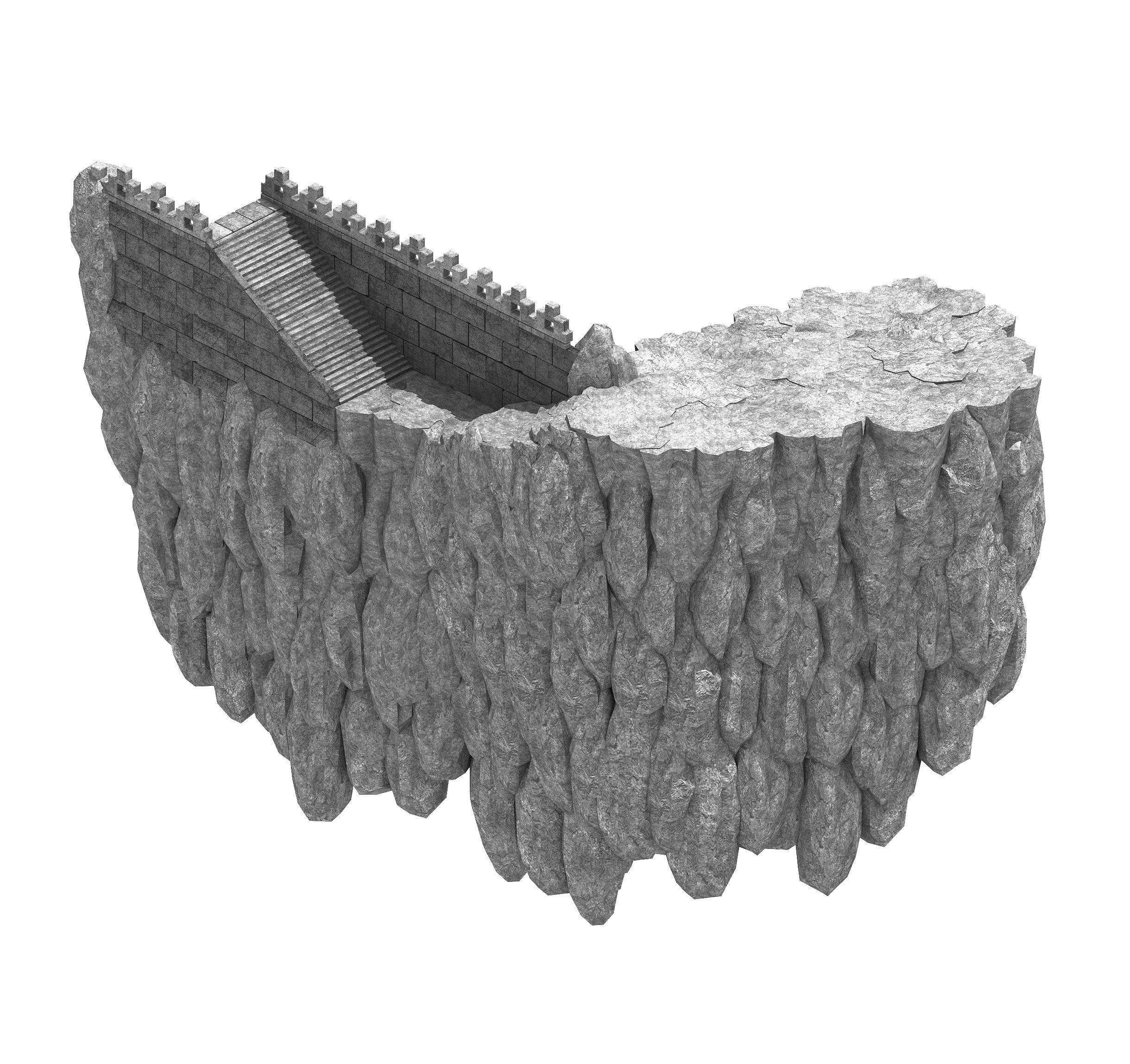 Game Mountain Building - City Wall 63 3D model_2